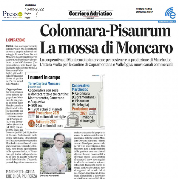 Corriere Adriatico | 18-03-2022